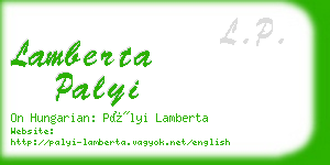 lamberta palyi business card